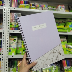 Cuaderno Rozini Tapa Dura Con Espiral A4 Marmol Violeta
