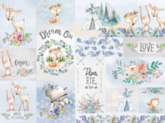 Lamina para Decoupage 46x63cm - Modelo Shabby Celeste - comprar online