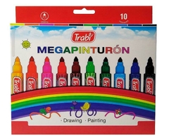 Marcadores Mega Pinturon Por 10 Colores Trabi