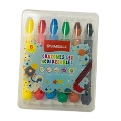 Crayones Gel Acuarelables Por 6 Colores Simball