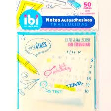 Notas Adhesivas Ibicraft Traslucidas Blanco Por 50hjs