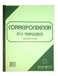 Libro Correspondecia Triplicado Por Unidad