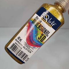 Pintura Dimensional Glitter EQ X 40cc Dorado