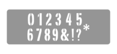 Stencil Grande Numeros y Simbolos Cod.78