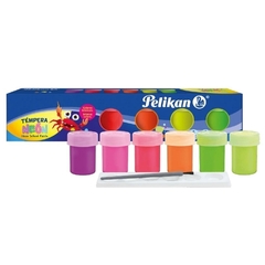 Tempera Pelikan Neon Por 6 Potecitos