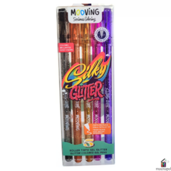 Boligrafo Roller Tinta Gel Glitter por 5 colores Mooving