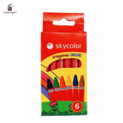 Crayones Por 6 Colores Skycolor Chiquis