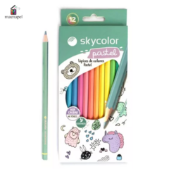 Lapices Por 12 Colores Largos Pastel Skycolor