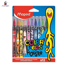 Marcadores Largos Maped Monster Por 12 Colores