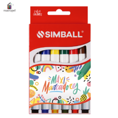 Marcadores Maxi Simball Por 6 Colores