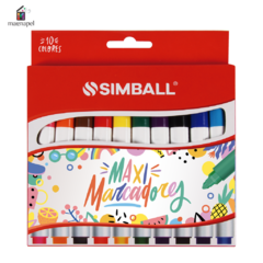 Marcadores Maxi Simball Por 10 Colores