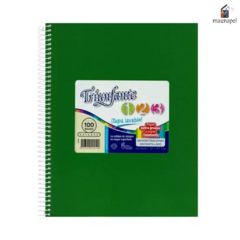 Cuaderno Con Espiral 123 21x27x60 hojas Vinilico Rayado Verde