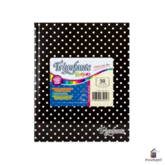 Cuaderno 19x23cm Tapa Dura 50 hojas 123 Triunfante Lunar Negro