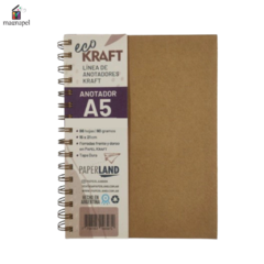 Cuaderno Con Espiral Ecokraft A5 96 Hojas Rayadas Paperland