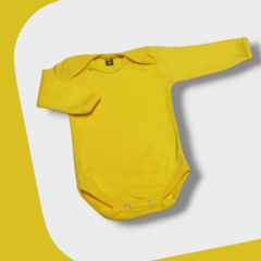 BODY BEBE AMARILLO SIN ESTAMPA BROCHES DE METAL