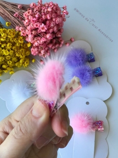 Hair Clips Pompom e Manta Acrílica (Dupla) - comprar online