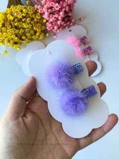 Hair Clips Pompom e Manta Acrílica (Dupla) - Mimos da Carol Acessórios