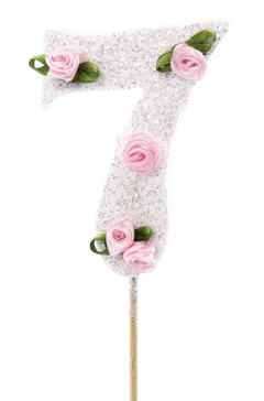 Numero con flores y givre