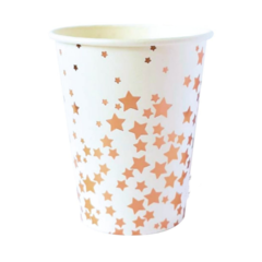 Vasos Polipapel Estrella Rosa Gold x10