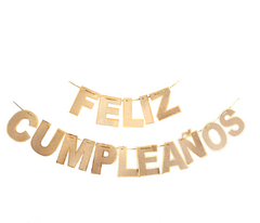 Banderin Feliz Cumpleaños Letras Kraft