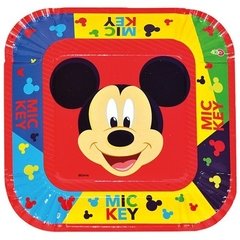 Platos cuadrados Mickey x10