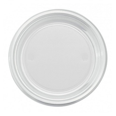 Platos blancos plásticos 17cm x50