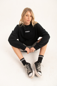 Buzo Oversize Hidden negro - tienda online