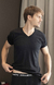 Camiseta manga corta escote en v de hombre color negro - comprar online