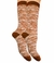 Soquete de mujer estampado "Cebra" de algodón color chocolate