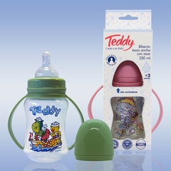 Teddy - Biberón Boca Ancha con asas - 250 ml