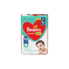 Pampers - Pañal Supersec - Extra Plus - Mediano - 10 Unidades