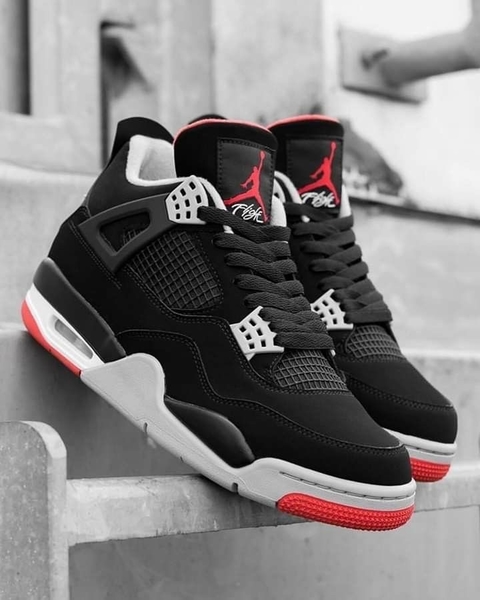 zapatillas nike retro 4 black and red Bred