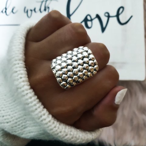 Anillos de plata inflada grande sale