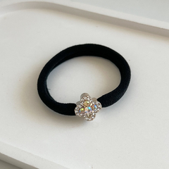 Colita Negra Flor Strass - comprar online