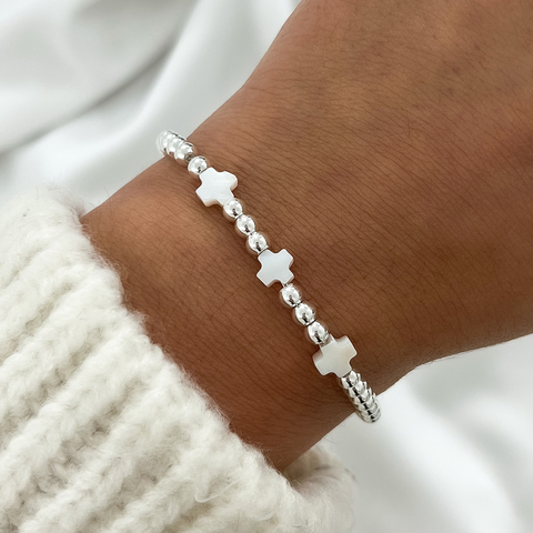 Pulsera Moly Cruz Nácar