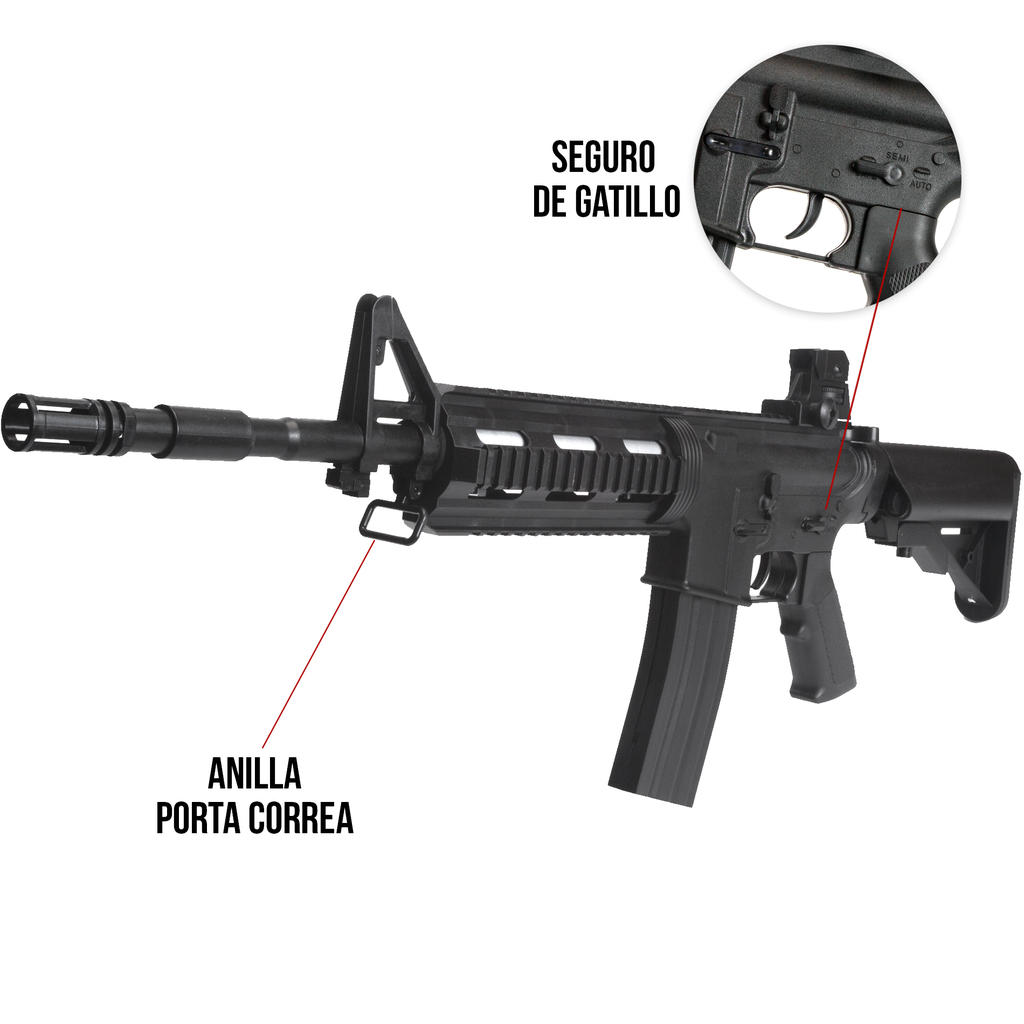 Rifle Fusil Airsoft Replica Resorte M16 8906a Balines 6mm