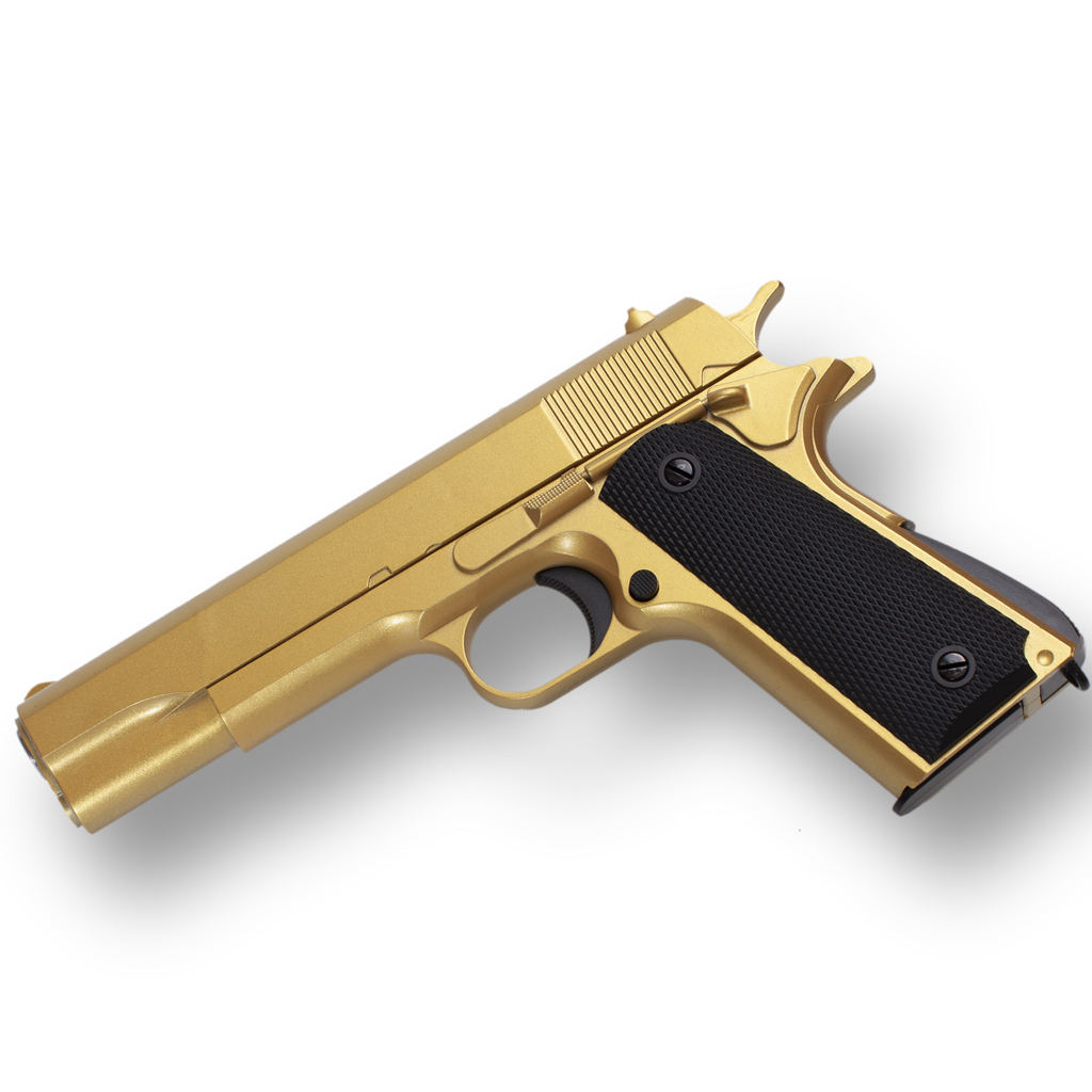 Pistola Air Soft Gloc 17 Golden Metal 6mm Replica + Balines