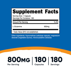 L-Glutamina 800 mg - Nutricost - comprar online