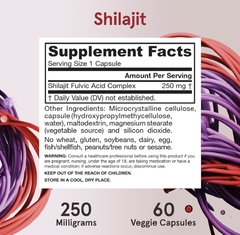 Shilajit (Ácido fúlvico) - 60 cápsulas - comprar online