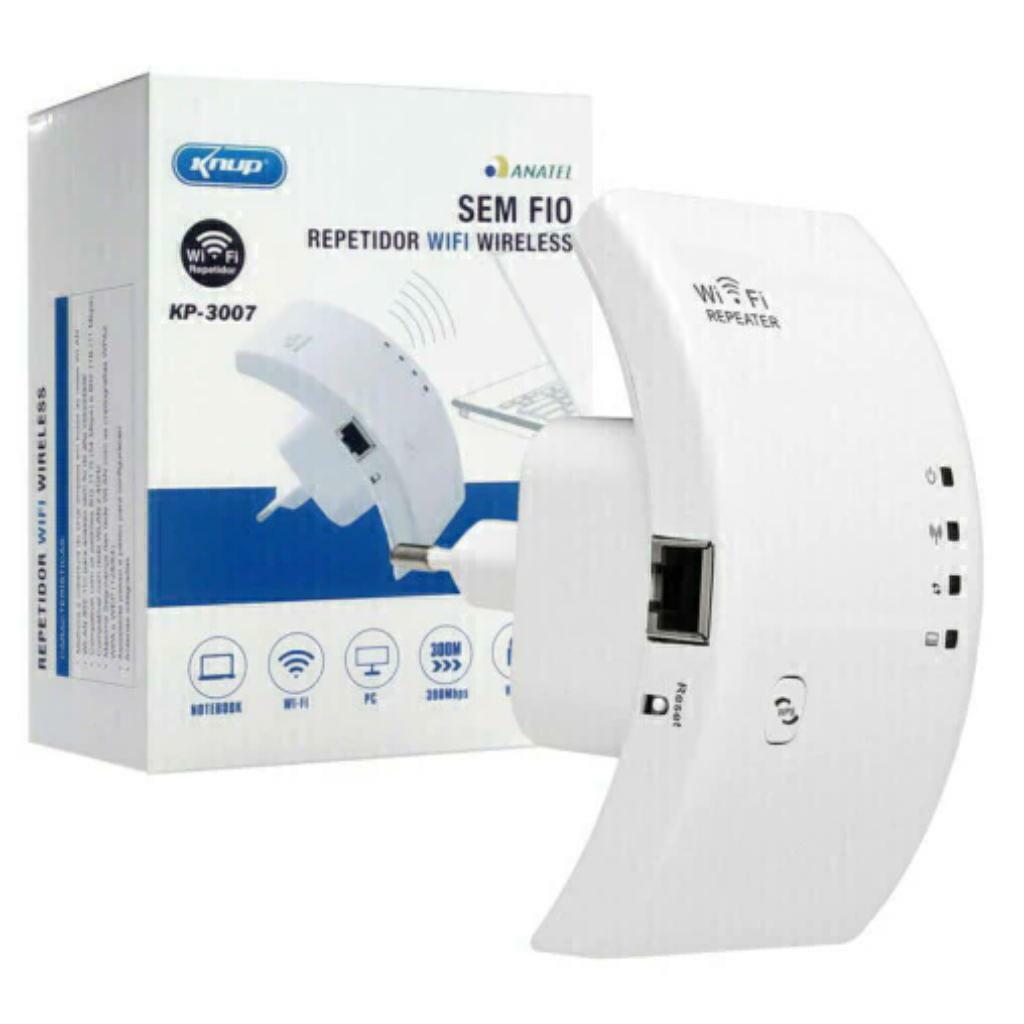 REPETIDOR DE SINAL WI FI PARA REDE WLAN 2 4GHZ 300MBPS KNUP KP 3007