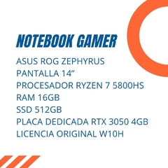 Notebook Gamer ASUS Ryzen 7 RTX 3050 - comprar online