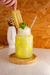 Copo de Vidro para drinks com canudo - Abacaxi