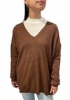 Sweater escote v liso amplio (2225029)