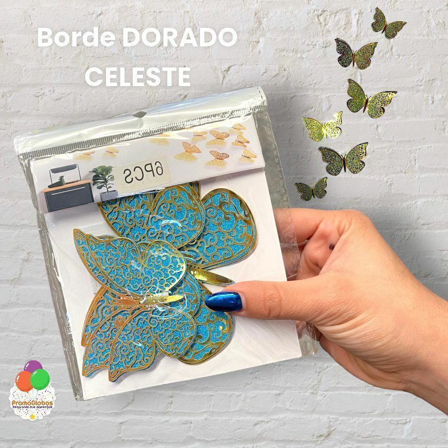 Mariposas Decorativas Doble Color PACK X6