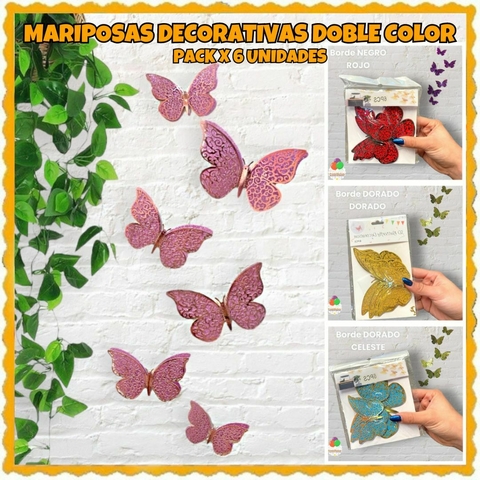 160 Mariposas Decorativas 3d Para Pastel Fiesta Pared Colore