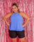 Blusa Plus Size Frente Única Azul