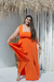 Vestido Longo Plus Size Gaia Laranja