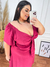 Vestido Curto Plus Size com Amarração no Busto Vinho