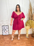 Vestido Curto Plus Size com Amarração no Busto Vinho