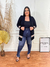 Cardigan Plus Size Preto com Listras